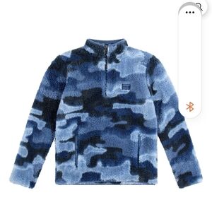 Hurley Blue and Black Camo Fleece Jacket, L